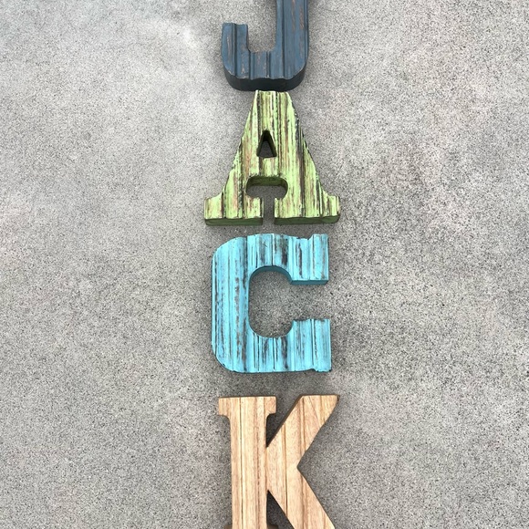 Farmhouse Country Shabby Chic 8” Solid Wood Letters - Picture 5 of 13